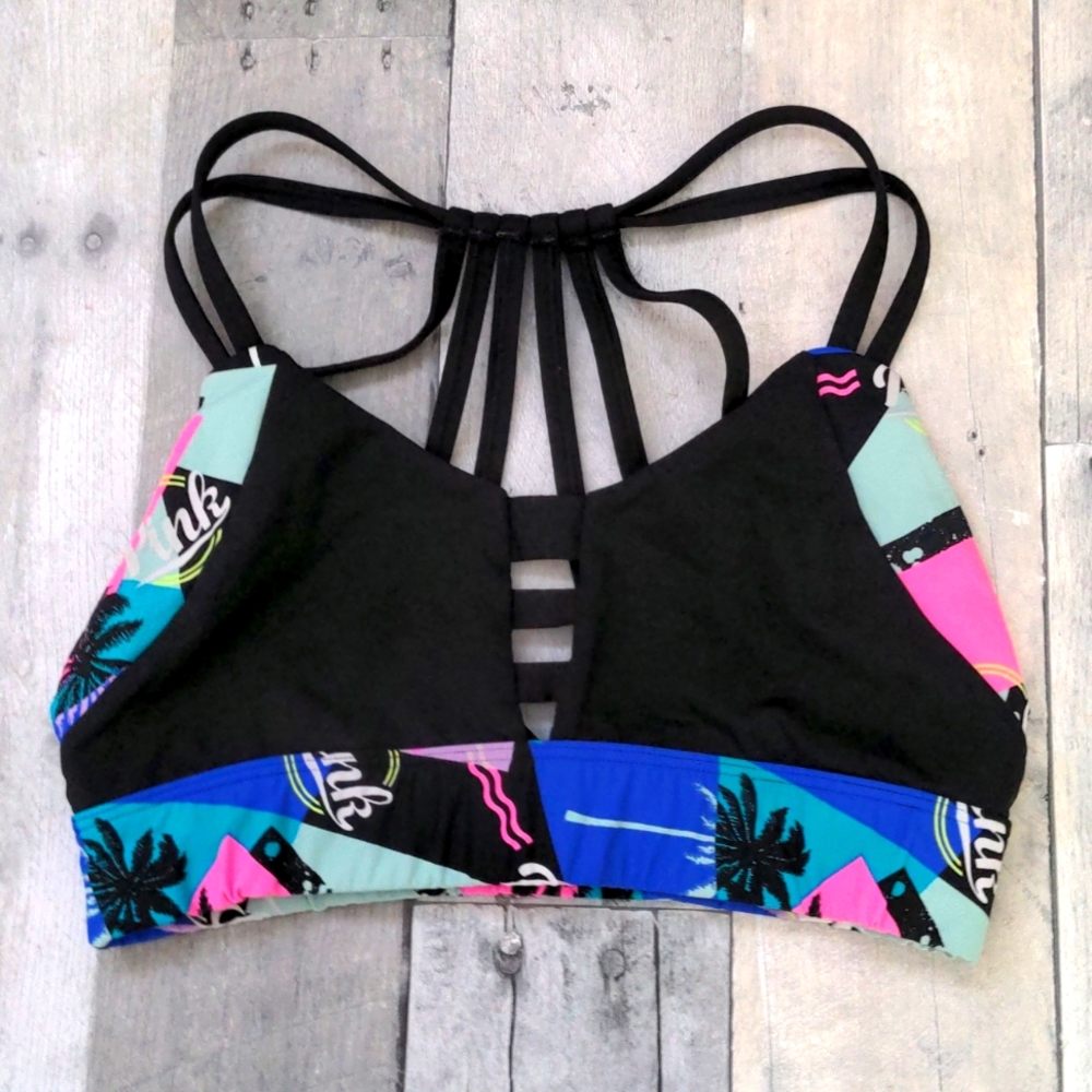 COPY - Victorias Secret ULTIMATE Strappy Neon Sports Bra size Small - Picture 1 of 4